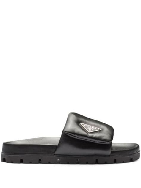 prada flip flops with bag|Prada fluffy slides.